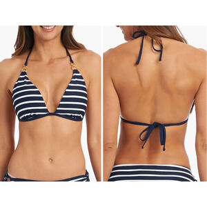 LA BLANCA Capri Banded Triangle Bikini Top In Indigo